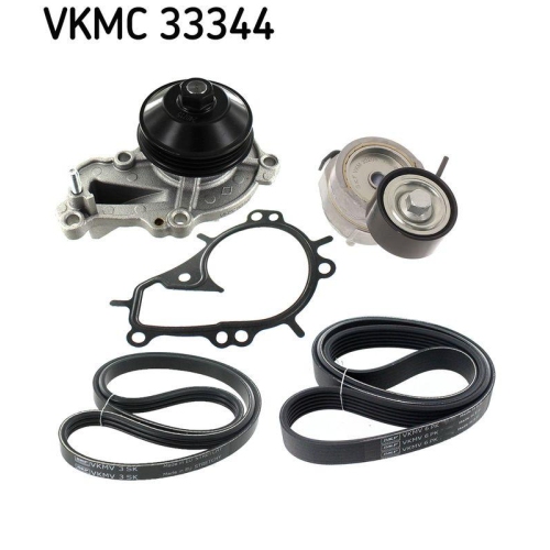 SKF Wasserpumpe + Keilrippenriemensatz VKMC 33344