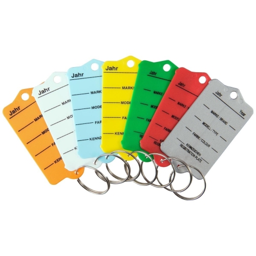 200 Schl&uuml;sselanh&auml;nger Profi 1 mit Schl&uuml;sselring, Hartkunststoff beschriftet Wei&szlig;