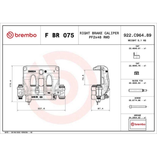 BREMBO Bremssattel PRIME LINE F BR 075