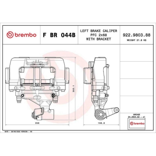 BREMBO Bremssattel PRIME LINE - With Brackets F BR 044B