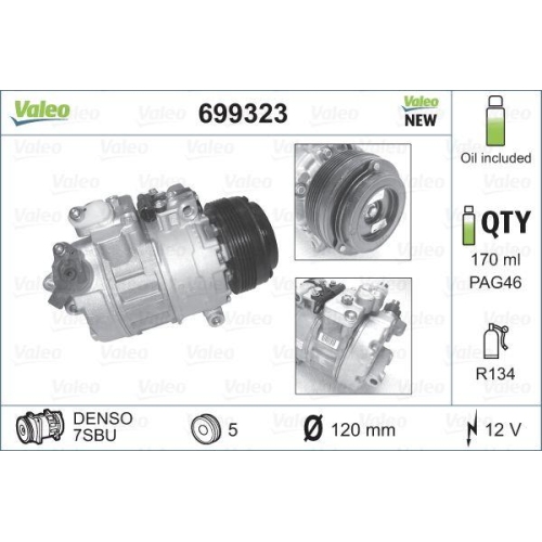 VALEO Kompressor, Klimaanlage VALEO CORE-FLEX 699323