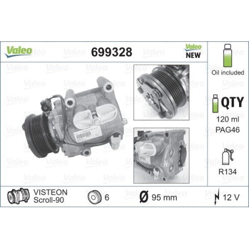 VALEO Kompressor, Klimaanlage VALEO CORE-FLEX 699328