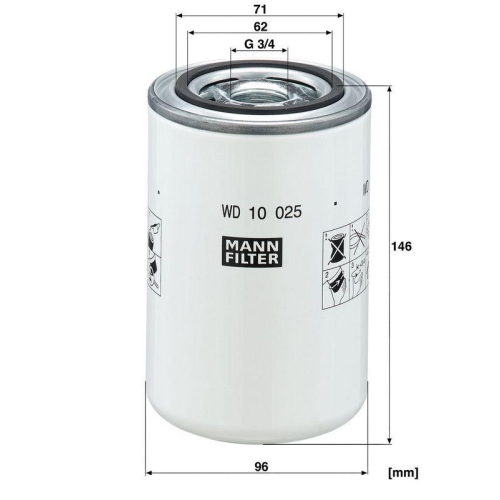 MANN-FILTER Filter, Arbeitshydraulik WD 10 025