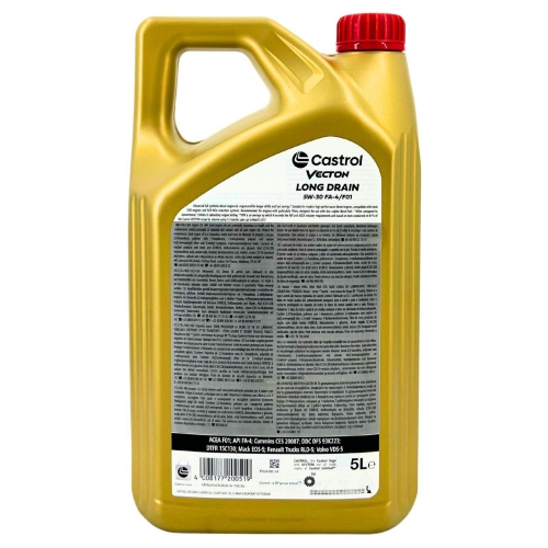 Motor&ouml;l Castrol Vecton Long Drain 5W-30 Volvo ACEA F01 API FA4F01 5 Liter 16188A