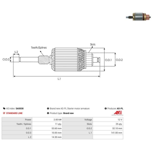 AS-PL Anker, Starter AS SA5030