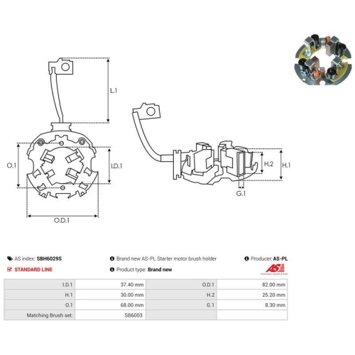 AS-PL Halter, Kohleb&uuml;rsten AS SBH6029S