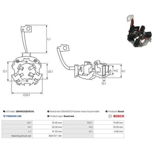 AS-PL Halter, Kohleb&uuml;rsten Bosch SBH0025(BOSCH)