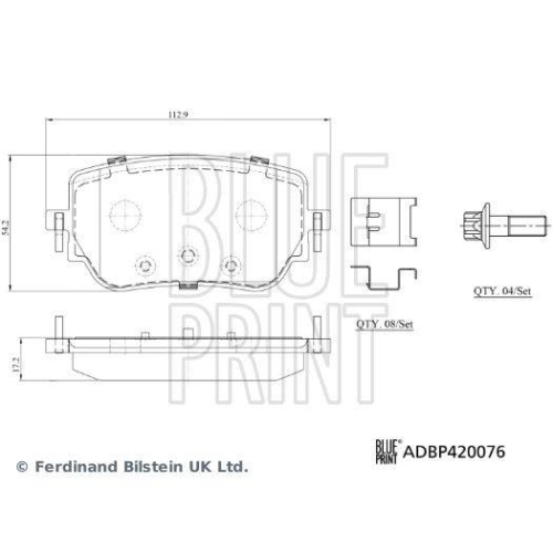 BLUE PRINT Bremsbelagsatz, Scheibenbremse