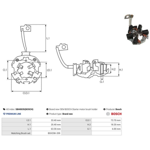 AS-PL Halter, Kohleb&uuml;rsten Bosch SBH0035(BOSCH)