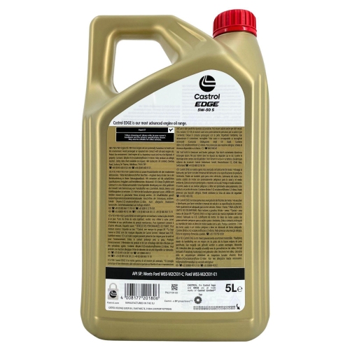 Motor&ouml;l Motoren&ouml;l Castrol Edge 5W-50 S API SP Ford WSS-M2C931-E1 5 Liter 161DCE