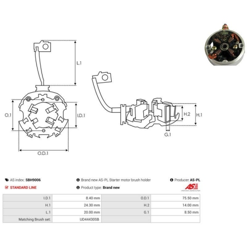 AS-PL Halter, Kohleb&uuml;rsten AS SBH9006