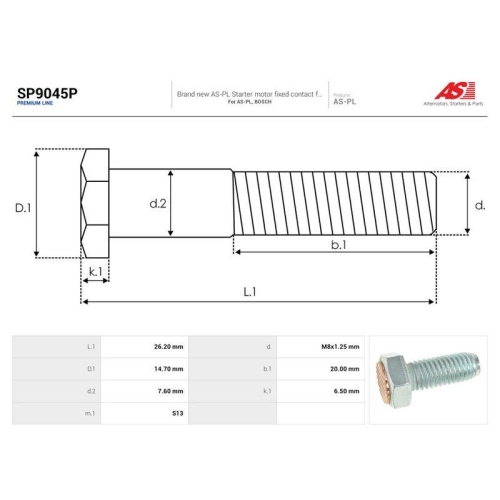 AS-PL Reparatursatz, Starter AS SP9045P