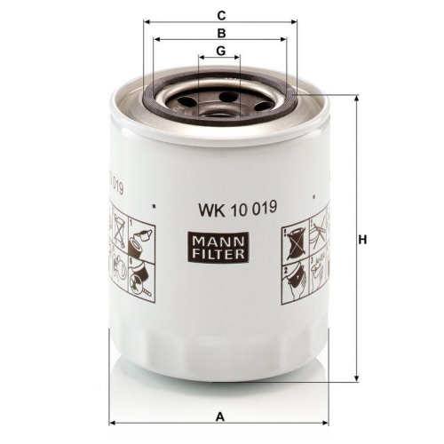 MANN-FILTER Kraftstofffilter WK 10 019