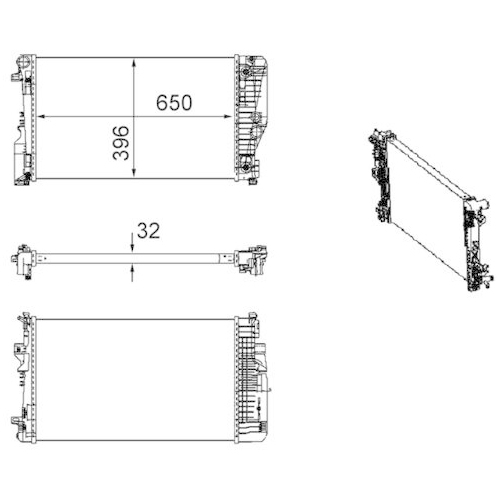 MAHLE Kühler, Motorkühlung BEHR CR 1173 000S