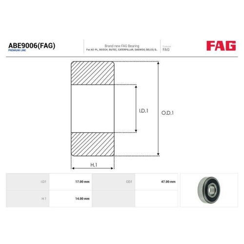 AS-PL Lager FAG ABE9006(FAG)