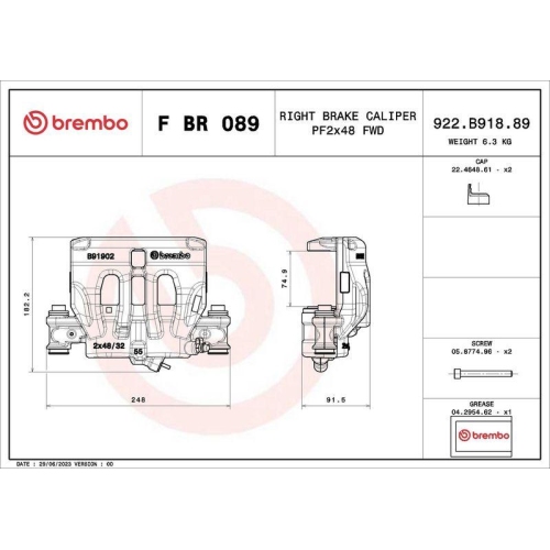 BREMBO Bremssattel PRIME LINE F BR 089
