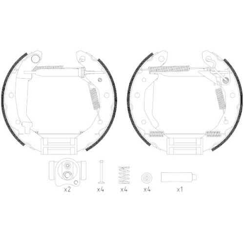 HELLA Bremsbackensatz Shoe Kit Pro 8DB 355 022-661