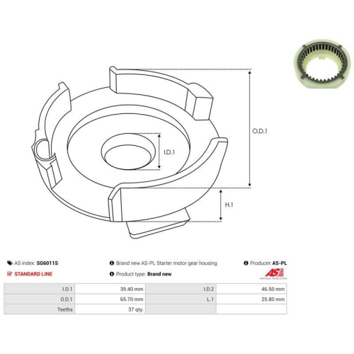 AS-PL Reparatursatz, Starter AS SG6011S