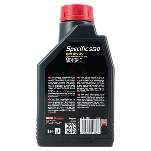 Motor&ouml;l MOTUL SPECIFIC 913D 5W-30 1 Liter FORD WSS-M2C913-D ACEA A5/B5 109240
