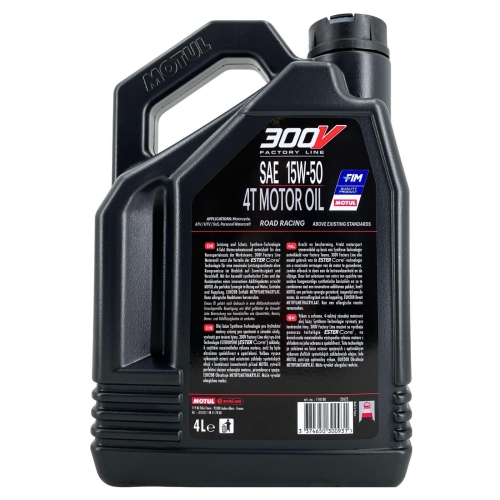 Motor&ouml;l Motul 300V FACTORY LINE ROAD RACING 15W-50 4 Liter Motorrad 110100