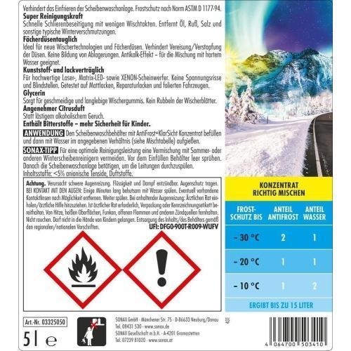 Antifrost+Klarsicht Konzentrat Citrus 10 Liter Frostschutzmittel SONAX 03325050