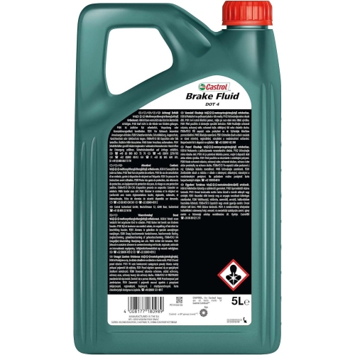 Bremsflüssigkeit DOT 4 Brems Flüssigkeit 5 Liter Brake Fluid CASTROL 15F2CE