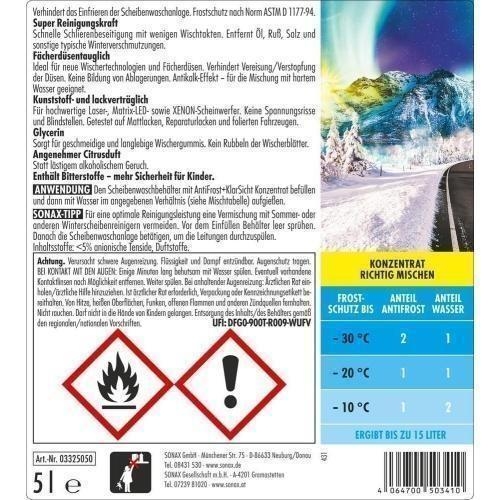 Antifrost+Klarsicht Konzentrat Citrus 20 Liter Frostschutzmittel SONAX 03325050