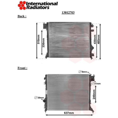 VAN WEZEL K&uuml;hler, Motork&uuml;hlung 13012703