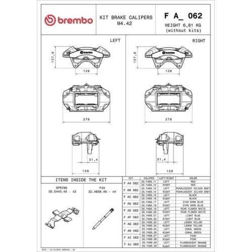 BREMBO Bremssattel XTRA LINE - X-Style F AA 062