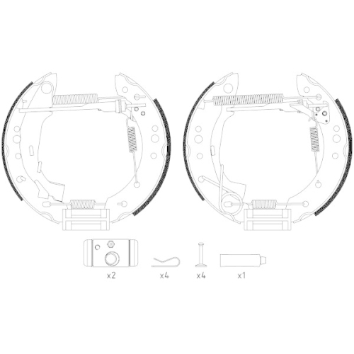 HELLA Bremsbackensatz Shoe Kit Pro 8DB 355 004-741