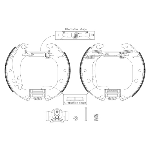 HELLA Bremsbackensatz Shoe Kit Pro 8DB 355 004-851
