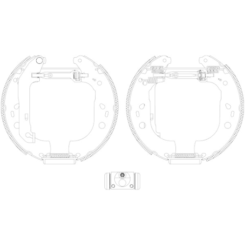 HELLA Bremsbackensatz Shoe Kit Pro 8DB 355 005-101