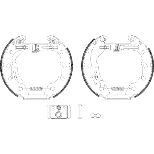 HELLA Bremsbackensatz Shoe Kit Pro 8DB 355 022-501