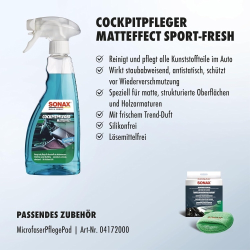 SONAX CockpitPfleger Matteffect Sport-Fresh, Pflegemittel 500 ml 03572410