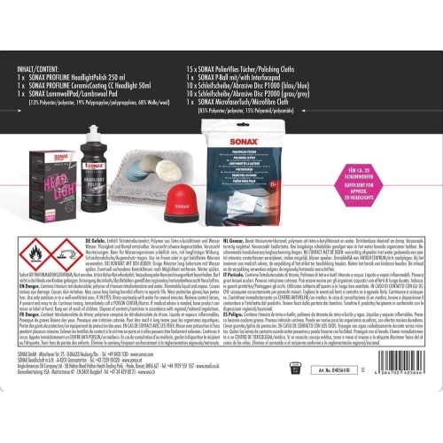 Sonax Scheinwerferversiegelung PROFILINE ScheinwerferAufbereitungsSet 04056410