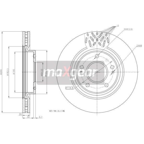 MAXGEAR Bremsscheibe 19-2393
