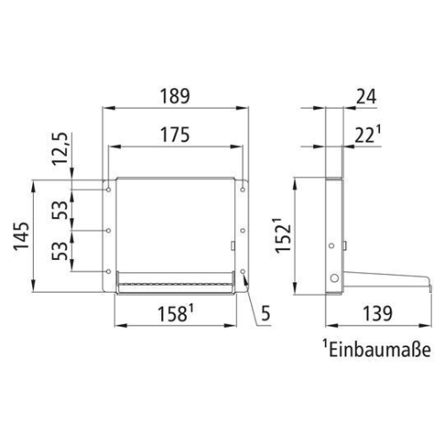 Einbau-Klapptritt, Trittfl&auml;che ca. 145 x 115 mm, verzinkt Suer 104131519