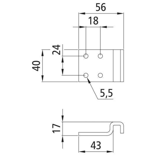 Gegenhalter, Stahl verzinkt, f&uuml;r Exzenterverschluss Suer 108071062