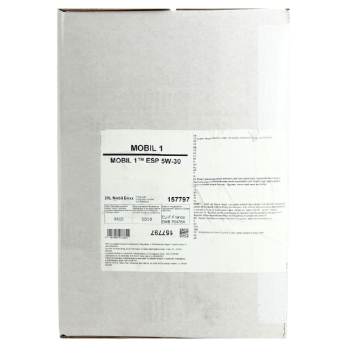 Motor&ouml;l MOBIL mit integriertem Zapfhahn, Bag-in-Box 5W30 ESP 20 Liter 157797