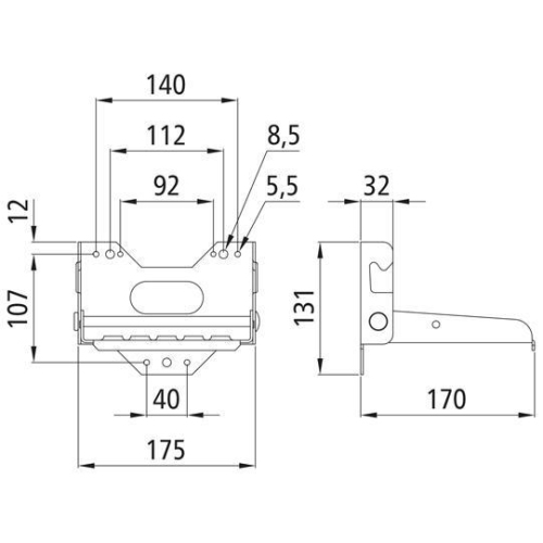 Klapptritt 1501, Alu-Magnesium-legiert, 163 x 146 mm, 130 kg Suer 125131518