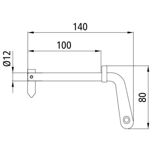 Steckbolzen 12 x 80 mm, mit Zunge, Stahl roh Suer 125141019