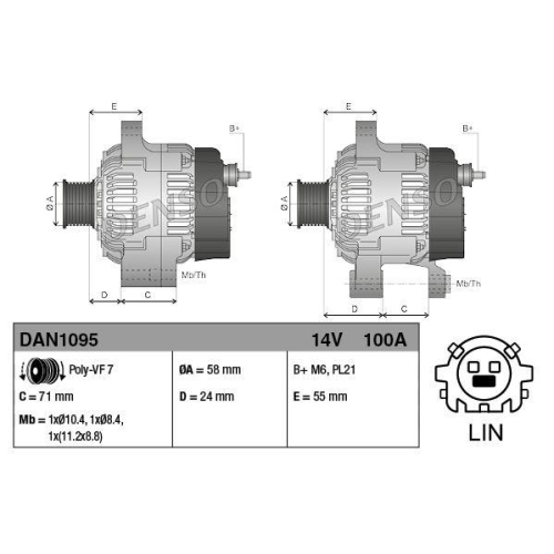 DENSO Generator DAN1095