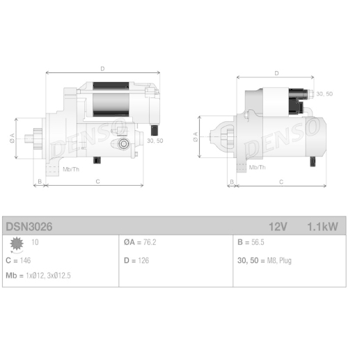 DENSO Starter DSN3026