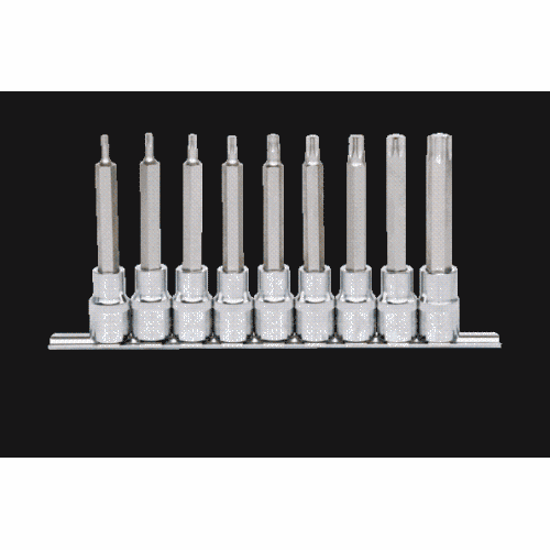 1/2 Zoll CHROMEplus Bit-Stecknuss-Satz Torx, lang, 9-tlg T20-T60 KS TOOLS