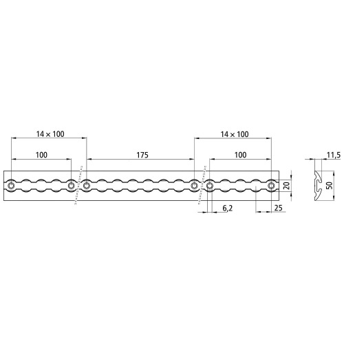 Airlineprofil-Ankerschiene 4001-AL, Aluminium eloxiert, 3000 mm Suer 142138031