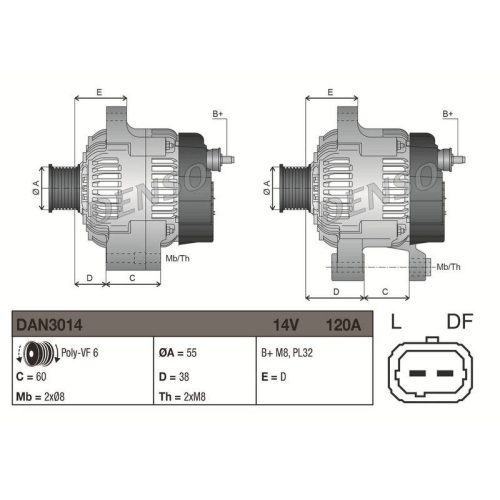 DENSO Generator DAN3014