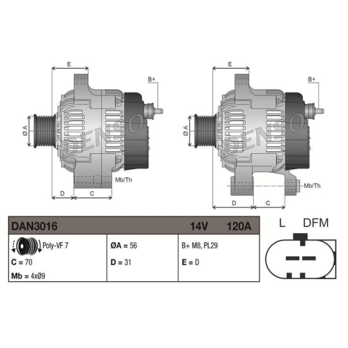 DENSO Generator DAN3016