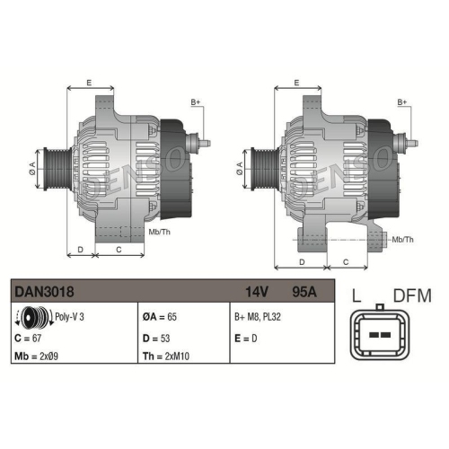 DENSO Generator DAN3018
