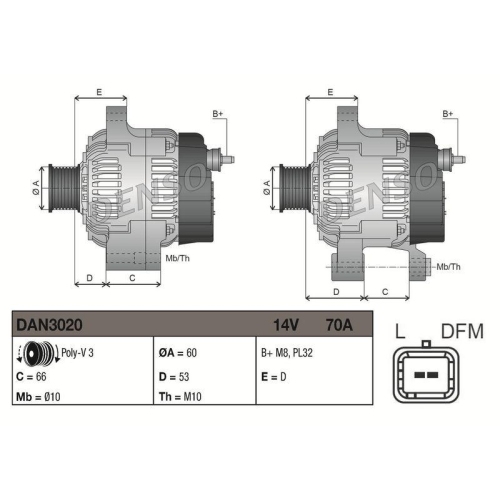 DENSO Generator DAN3020