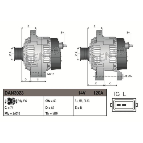 DENSO Generator DAN3023